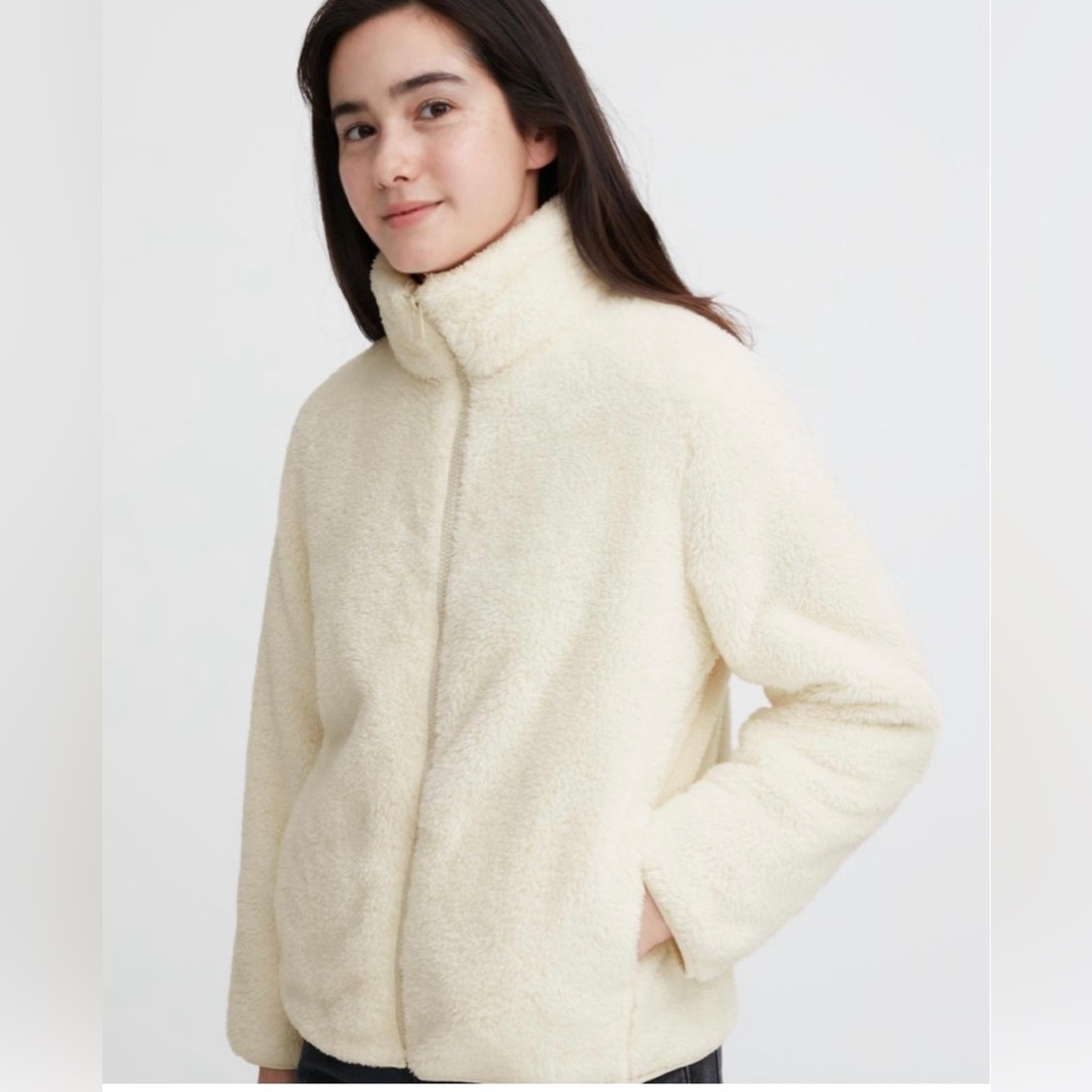 NWOT UNIQLO WOMENS Fluffy Yarn Fleece full-zip Jacket S